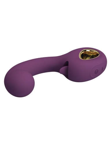 PRETTY LOVE - BRYNNLEE RECHARGEABLE VIBRATOR WITH ORAL STIMULATOR 10 VIBRATIONS & 5 LICKING FUNCTIONS PURPLE