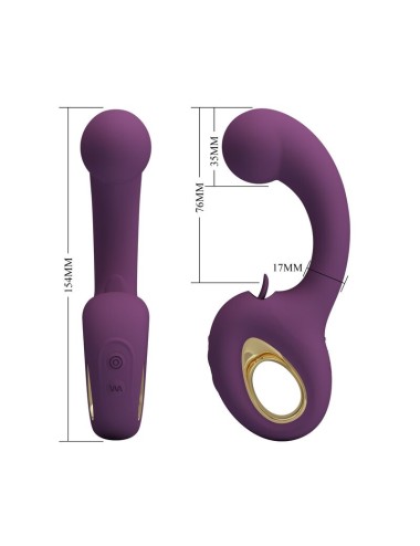 PRETTY LOVE - BRYNNLEE RECHARGEABLE VIBRATOR WITH ORAL STIMULATOR 10 VIBRATIONS & 5 LICKING FUNCTIONS PURPLE