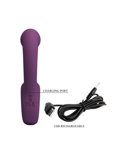 PRETTY LOVE - BRYNNLEE RECHARGEABLE VIBRATOR WITH ORAL STIMULATOR 10 VIBRATIONS & 5 LICKING FUNCTIONS PURPLE