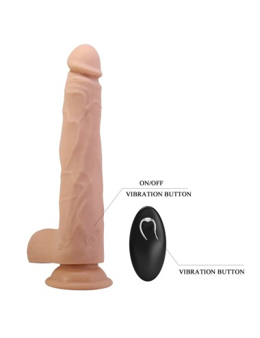PRETTY LOVE - NOLAN THRUSTING & ROTATING VIBRATING DILDO REMOTE CONTROL 24.5 CM Ø 5 CM NATURAL