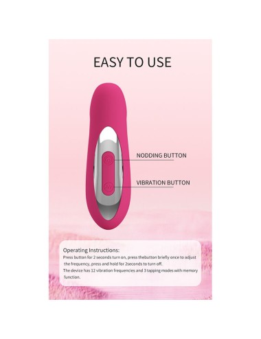 PRETTY LOVE - DUDEN RECHARGEABLE SILICONE VIBRATOR 12 VIBRATION MODES AND 3 ROCKING MODES PINK
