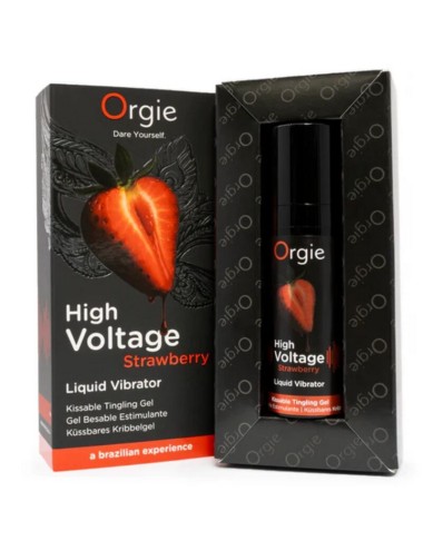ORGIE - HIGH VOLTAGE STRAWBERRY EXTRA STRONG KISSABLE LIQUID VIBRATOR 15 ML