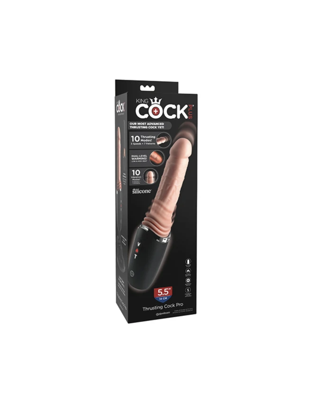 KING COCK PLUS - THRUSTING COCK PRO SILICONE DILDO WITH THROTTLE