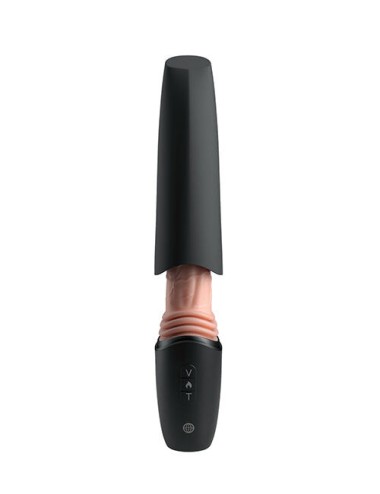 KING COCK PLUS - THRUSTING COCK PRO SILICONE DILDO WITH THROTTLE, VIBRATION AND HEAT LIGHT 12.7 CM