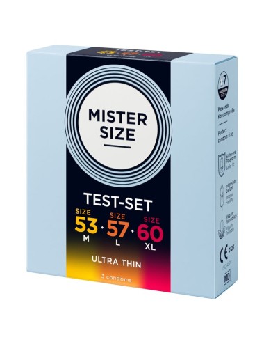 MISTER SIZE - SAMPLE PACK CONDOMS SIZE 53-57-60 MM (3 UNITS)