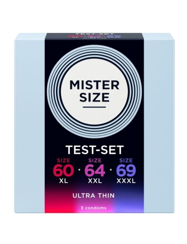 MISTER SIZE - SAMPLE PACK CONDOMS SIZE 60-64-69 MM (3 UNITS)