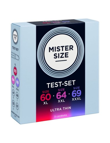 MISTER SIZE - SAMPLE PACK CONDOMS SIZE 60-64-69 MM (3 UNITS)