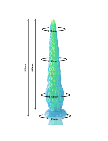 EPIC - SCYLLA FLUORESCENT THIN TENTACLE DILDO LARGE SIZE
