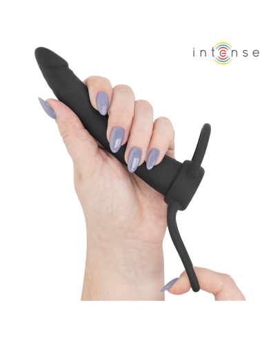 INTENSE- LUCAS ANAL DILDO WITH COCK AND TESTICLE RING SILICONE