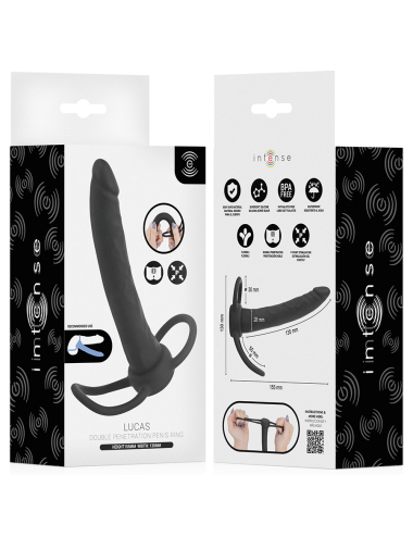 INTENSE- LUCAS ANAL DILDO WITH COCK AND TESTICLE RING SILICONE