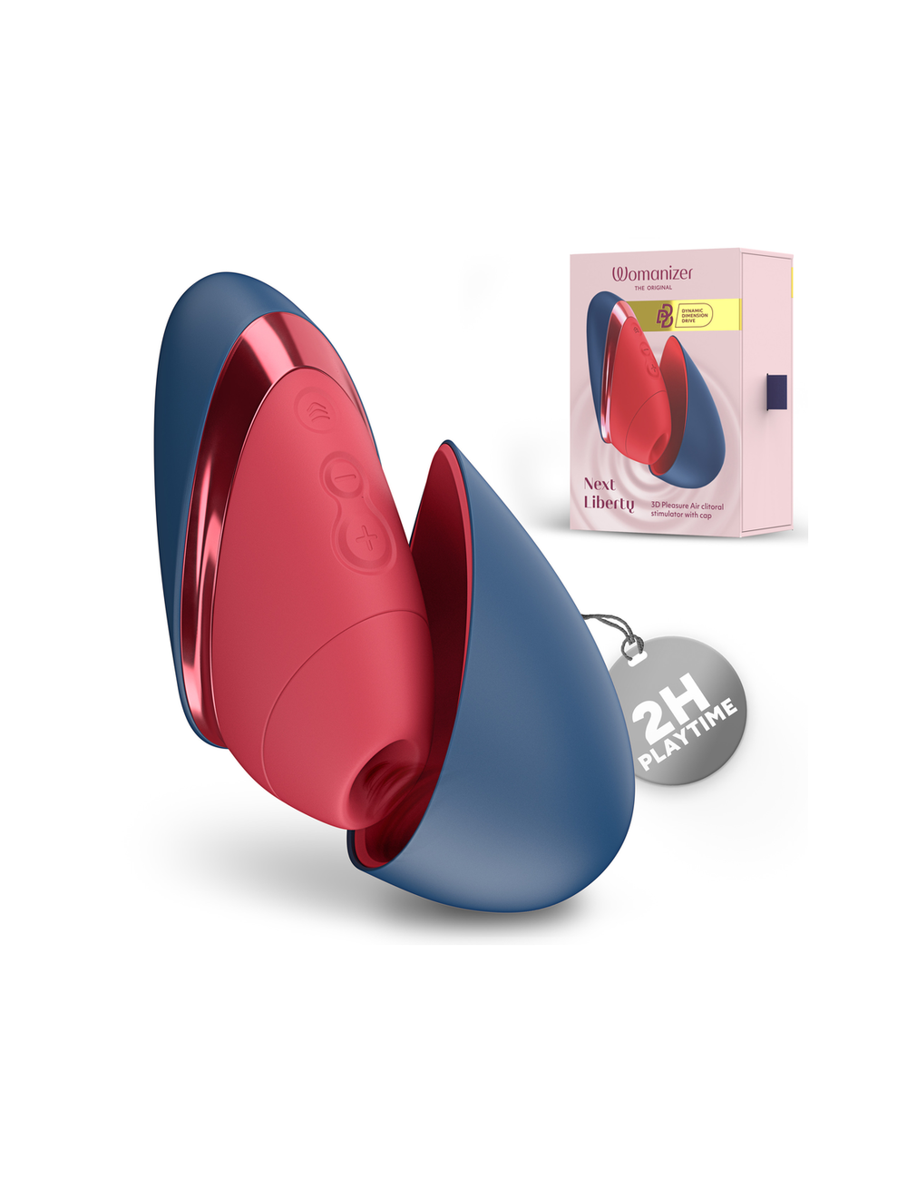 WOMANIZER - NEXT LIBERTY 3D PLEASURE AIR CLITORAL STIMULATOR BLUE/RED