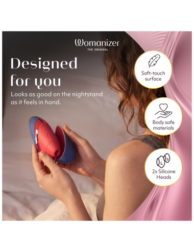 WOMANIZER - NEXT LIBERTY 3D PLEASURE AIR CLITORAL STIMULATOR BLUE/RED