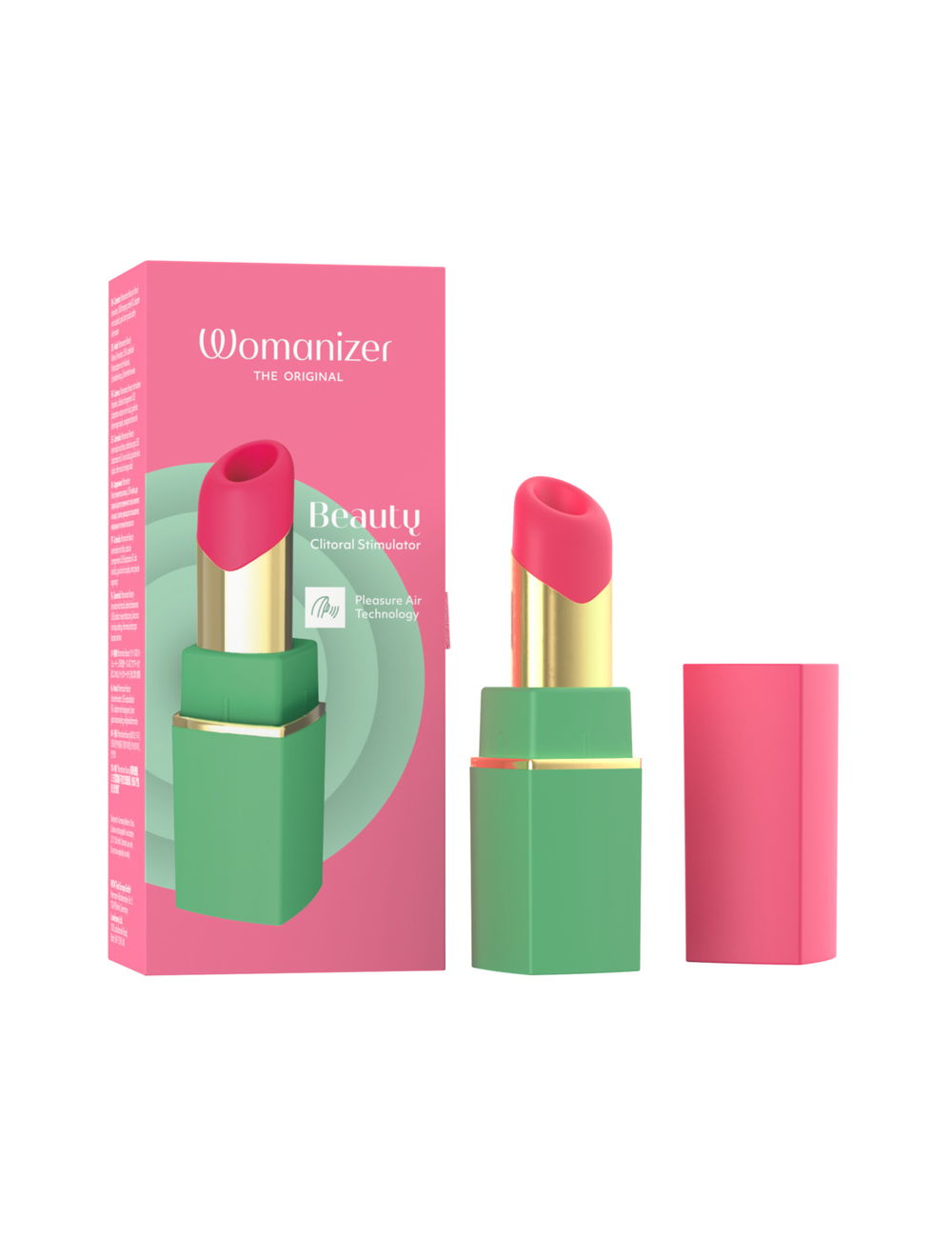 WOMANIZER - BEAUTY SUCTION CLITORAL STIMULATOR 6 INTENSITY LEVELS GREEN AND PINK