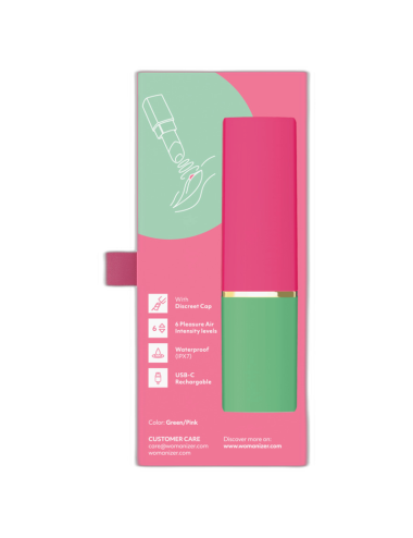 WOMANIZER - BEAUTY SUCTION CLITORAL STIMULATOR 6 INTENSITY LEVELS GREEN AND PINK