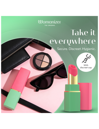 WOMANIZER - BEAUTY SUCTION CLITORAL STIMULATOR 6 INTENSITY LEVELS GREEN AND PINK