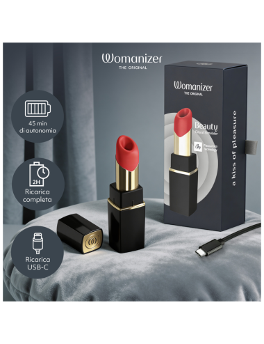 WOMANIZER - BEAUTY SUCTION CLITORAL STIMULATOR 6 INTENSITY LEVELS BLACK AND GOLD