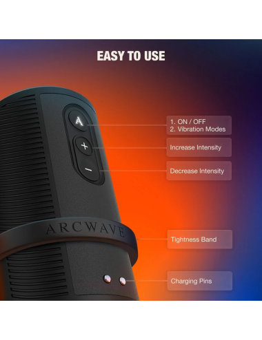 ARCWAVE - ZING VIBRATING MALE STROKER WITH DUAL MOTOR BLACK